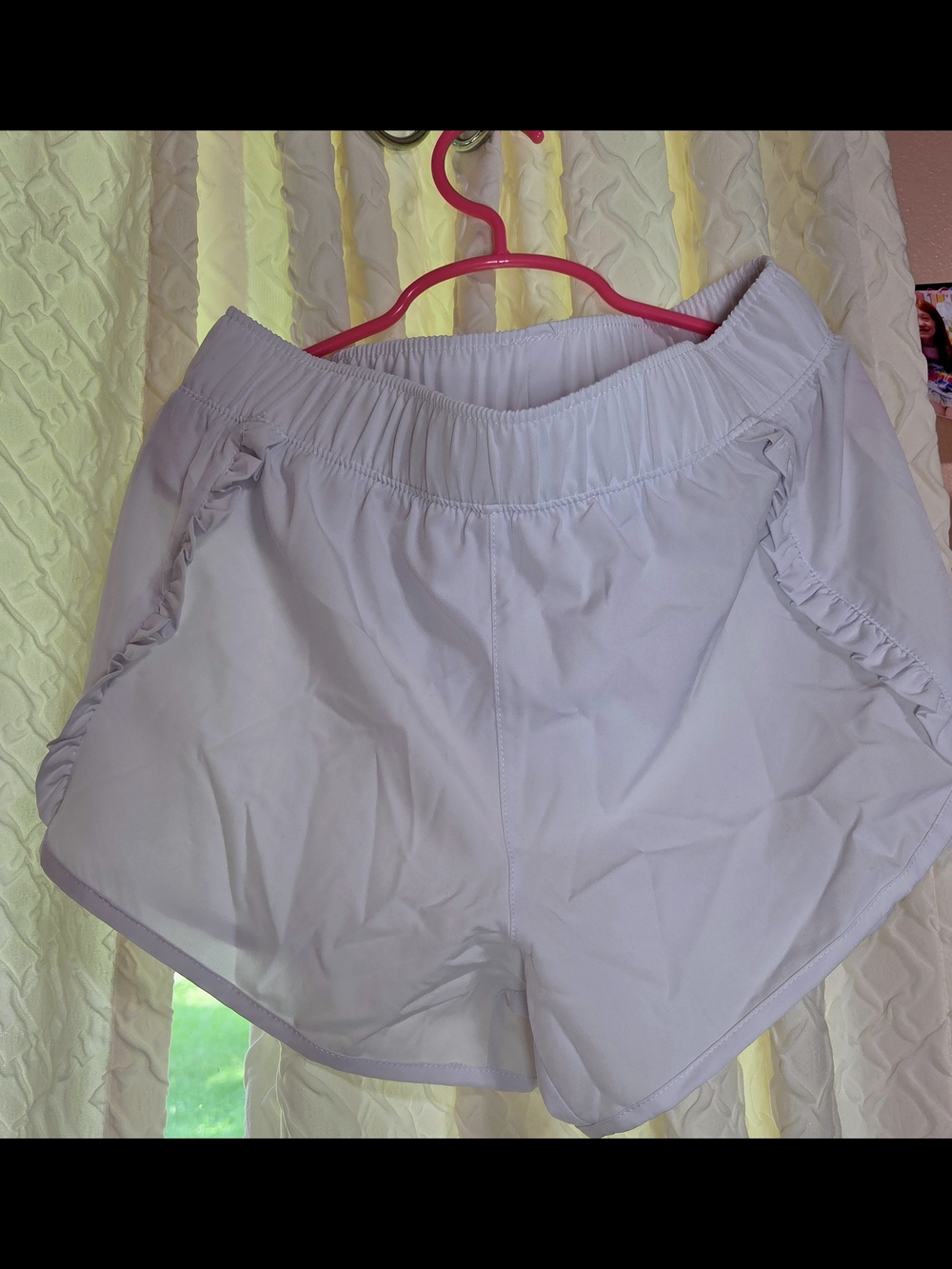 Yogalicious Light Lavender Athletic Shorts with Ruffle Pockets